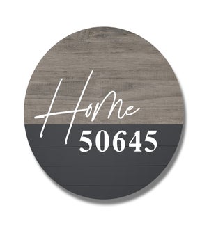 Personalized Zip Home Gray Circle